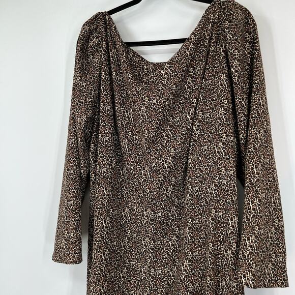 ASOS Design Curve Leopard Print Square Neck Maxi Dress - Picture 7 of 8